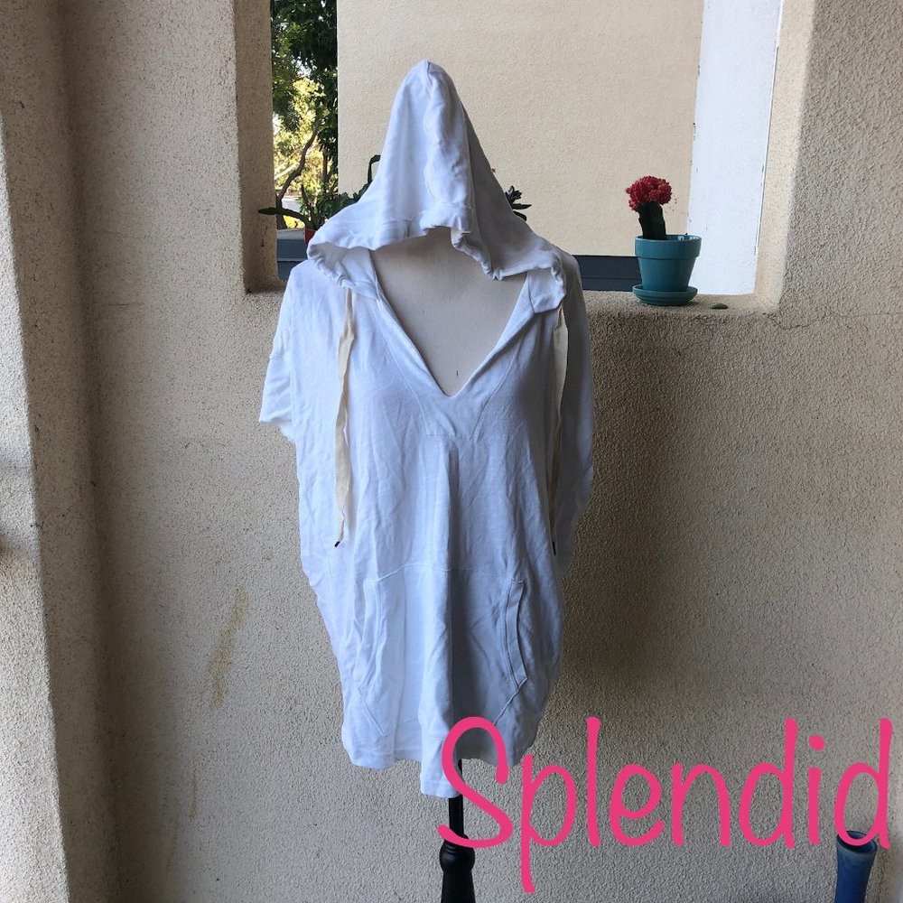 SPLENDID Off-White Short Sleeve Hoodie